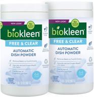 🌿 biokleen free & clear dishwashing detergent: phosphate & chlorine free, eco-friendly, 128 loads, powder, concentrated, no artificial fragrance or colors – packaging may vary logo