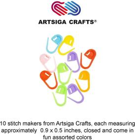 img 1 attached to 🧶 Knitter's Pride Aluminum Gold-Tip Single-Ended 5.25" Knitting Needles with Soft-Feel Size K (6.50mm) Crochet Hook Bundle, including 10 Artsiga Crafts Stitch Markers 600513