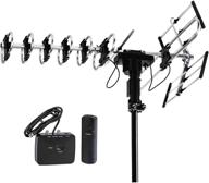 fivestar outdoor hd tv antenna 2019 newest model: up to 200 miles long range, 360 degree rotation, infrared remote control logo