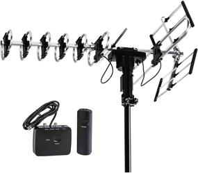 img 4 attached to FiveStar Outdoor HD TV Antenna 2019 Newest Model: Up to 200 Miles Long Range, 360 Degree Rotation, Infrared Remote Control