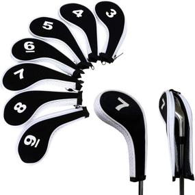 img 3 attached to 🏌️ NXqilixiang Golf Iron Head Covers Set - 12pcs Synthetic Leather Sword & Shield Headcovers for Titleist, Callaway, Ping, Taylormade, Cobra, Nike, Etc.