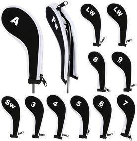 img 4 attached to 🏌️ NXqilixiang Golf Iron Head Covers Set - 12pcs Synthetic Leather Sword & Shield Headcovers for Titleist, Callaway, Ping, Taylormade, Cobra, Nike, Etc.