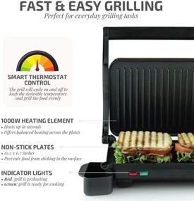 img 3 attached to Ovente Electric Panini Press Grill with Non-Stick Double Flat Cooking Plate: Red Countertop Sandwich Maker Toaster for Easy Breakfast Storage & Clean-up - GP0620R