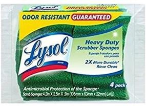 img 1 attached to 🧽 Lysol Odor Resistant Heavy Duty Scrubber Sponges, 4pk: Banish Tough Grime with Long-lasting Freshness