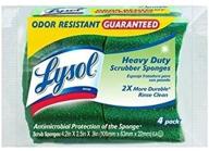 🧽 lysol odor resistant heavy duty scrubber sponges, 4pk: banish tough grime with long-lasting freshness logo