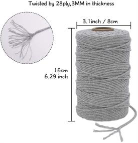 img 2 attached to 🧶 328 Feet Gray 3mm Macrame Cord: Strong Cotton String for DIY Crafts, Wall Hangings, and Plant Hangers