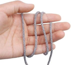 img 1 attached to 🧶 328 Feet Gray 3mm Macrame Cord: Strong Cotton String for DIY Crafts, Wall Hangings, and Plant Hangers