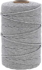 img 4 attached to 🧶 328 Feet Gray 3mm Macrame Cord: Strong Cotton String for DIY Crafts, Wall Hangings, and Plant Hangers