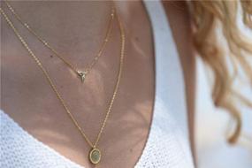 img 1 attached to 🍋 Glamorous LEMON GRASS 18K Gold Plated Shark Tooth Necklace - Chic & Trendy 16 Inch Design