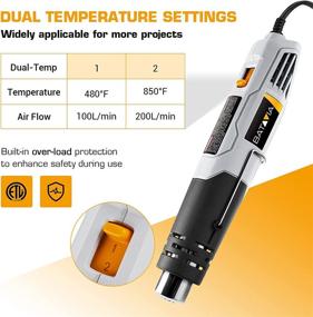 img 2 attached to 🔥 Versatile 380W BATAVIA Dual Temp Mini Heat Gun: Perfect for Crafts, Electronics Repair, Embossing, Soldering, Shrink Wrapping & More!