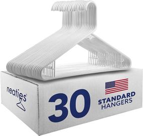 img 4 attached to 👚 30pk of Heavy Duty White Plastic Hangers with Bar Hooks by Neaties – Ideal for Pants, Shirts, or Dresses