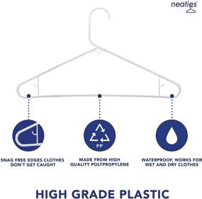 img 1 attached to 👚 30pk of Heavy Duty White Plastic Hangers with Bar Hooks by Neaties – Ideal for Pants, Shirts, or Dresses