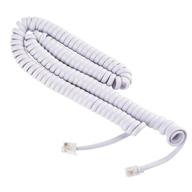 spiral telephone handset cord - phone color choctaw white 25ft - suitable for almost all trimline style phones and princess telephones - color: choctaw white. спиральный телефонный шнур для трубки - цвет телефона чоктав уайт 25 футов - подходит практически для всех телефонов в стиле "тримлайн" и принцессы - цвет: чоктав уайт. логотип