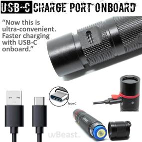 img 2 attached to 🔦 uvBeast V3 Mini Black Light UV Flashlight - High Definition Ultraviolet - Rechargeable 18650 USB-C Quick Charge Port - Professional Grade High Power Upgraded LED - USA Stock