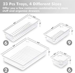 img 3 attached to Streamline Your Space with Chefstory 23 PCS Clear Drawer Organizers Set: Plastic Storage Bins and Trays for Makeup, Bathroom, and Kitchen