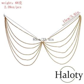 img 3 attached to Haloty Layered Jewelry Nightclub Accessories