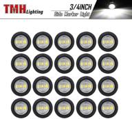 🚦 enhanced visibility: (pack of 20) tmh 3/4 inch mount white led clearance bullet marker lights for trailer truck rv car bus van logo