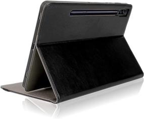 img 4 attached to 📱 Black Samsung Galaxy Tab S7 Plus Case with S Pen Holder – Protective Tablet Cover featuring Secure Multi Angle Stand for Samsung Tab S7 2020 Model SM-T970 &amp; SM-T976B - CUVR