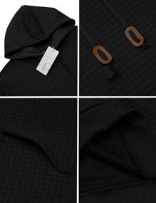 img 1 attached to 👕 COOFANDY Men's Hooded Sweatshirt Long Sleeve Fashion Gym Athletic Hoodies with Pocket, featuring Solid Plaid Jacquard Pattern