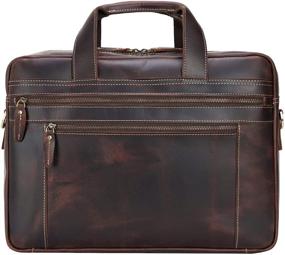 img 3 attached to 👜 Polare Large Full Grain Leather Briefcase: Ultimate 17.3'' Laptop Business Work Bag