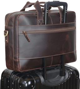 img 2 attached to 👜 Polare Large Full Grain Leather Briefcase: Ultimate 17.3'' Laptop Business Work Bag