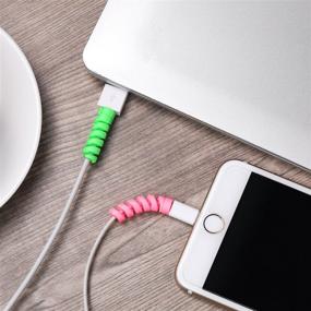 img 2 attached to 24 Piece Charger Cable Saver: Silicone Wire Protector for Mouse & Cellphone Data Lines (Available in Black, Pink, Blue, Green)