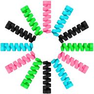 24 piece charger cable saver: silicone wire protector for mouse & cellphone data lines (available in black, pink, blue, green) logo
