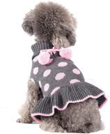 🐶 kyeese polka dot dog sweater dress: warm knitwear with turtleneck, leash hole, and pom pom ball логотип