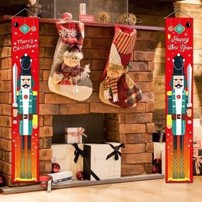 img 3 attached to 🎅 Enhance Your Christmas Decor with ENERBRIDGE Life Size Nutcracker Soldier Porch Signs & Banners - Indoor Outdoor Xmas Home, Garden, Front Door & Yard Accent - Perfect for Kids Parties!