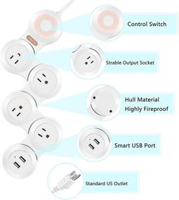 img 3 attached to Гибкие защитные розетки офисные путешествия Полосы электросети и защитные устройства от перегрузки