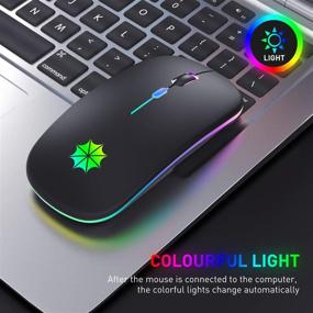 img 3 attached to 🖱️ Cutting-Edge Bluetooth Mouse for Mac, Windows, Chromebook & iPad – Black LED Mouse with Star Logo