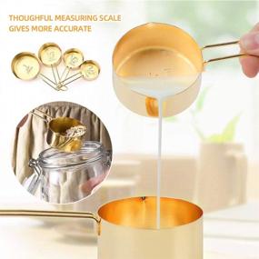 img 1 attached to 🥄 Globalstore Measuring Spoons and Cups Set - 8 Piece Stainless Steel Measure Cup Set with Engraved Marking Ruler - Stackable Measuring Cups for Dry and Liquid Ingredients