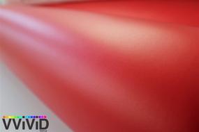 img 2 attached to 🔴 Satin Matte Red VViViD Vinyl Wrap Roll with Air Release Technology - 1ft x 5ft