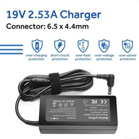 img 2 attached to 🔌 19V 2.53A AC Adapter Power Cord for Samsung UN32J5205AF UN32J4000 UN32J4500 UN32J400D UN22H5000 A4819-FDY BN44-00837A UN32J UN22H 22-inch 32-inch LCD LED HDTV Monitor Smart TV Power Cable (Tip: 6.5x4.4mm)