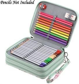 img 1 attached to 🖍️ BTSKY Zippered Pencil Case-Canvas 72 Slots Convenient Pencil Holders with Printed Patterns for Prismacolor Watercolor Pencils, Crayola Colored Pencils, Marco Pencils Rose
