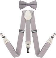 👔 deobox boys suspenders and bow tie set- adjustable elastic y-back with durable clips logo