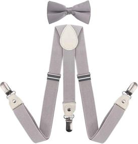 img 4 attached to 👔 DEOBOX Boys Suspenders and Bow Tie Set- Adjustable Elastic Y-Back with Durable Clips