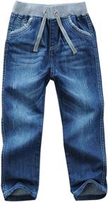 img 3 attached to 👖 Elastic Washed Straight-Length Toddler Boys Clothing