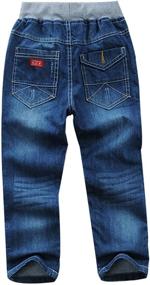 img 2 attached to 👖 Elastic Washed Straight-Length Toddler Boys Clothing