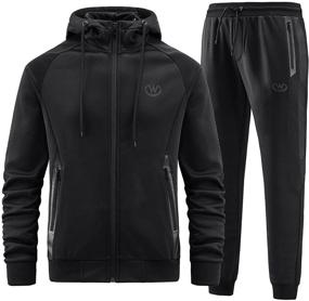 img 4 attached to Tracksuits Jogging Running Sweatsuits Full Zip Men's Clothing