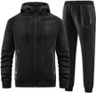 tracksuits jogging running sweatsuits full zip men's clothing logo