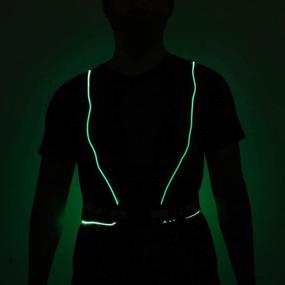 img 2 attached to Morebrave LED Reflective Running Lighted Vest: Ultimate Safety Gear for Women, Men, and Kids – Green Wing