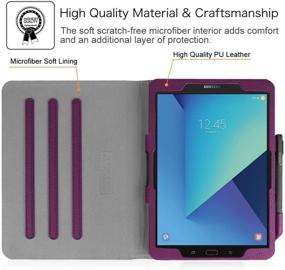 img 2 attached to 📱 Fintie Case for Samsung Galaxy Tab S3 9.7: Corner Protection Stand Cover with S Pen Holder, Purple