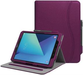 img 4 attached to 📱 Fintie Case for Samsung Galaxy Tab S3 9.7: Corner Protection Stand Cover with S Pen Holder, Purple