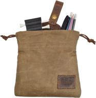 handmade waxed canvas golf valuables field / travel / tech / board game dice pouch by hide & drink :: fatigue logo