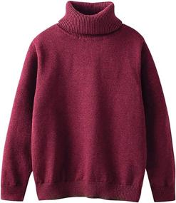 img 1 attached to Phorecys Turtleneck Sweaters Pullover 140 Height Boys' Clothing ~ Sweaters