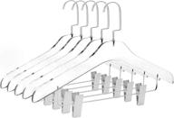 👗 4-pack clear acrylic skirt pant hangers with clips - stylish clothes hanger with silver hooks - closet organizer for dress and suit - adult hangers for better organization - silver hook (4) логотип