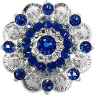 💎 stunning 36 bs9163-3 bright silver berry rhinestone crystal concho with sp crystal capri blue-1-3/4" - add glamour to your accessories logo