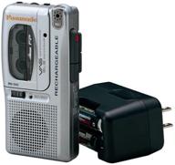 enhanced panasonic rn-505 rechargeable micro cassette recorder with voice activation system logo