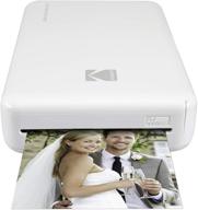 kodak mini 2 hd wireless portable mobile instant photo printer: print social media photos, premium full color prints - ios & android compatible (white) logo